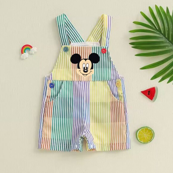 Mickey Mouse Overalls Mickey Mouse Jumpsuit Birthday Disney Bodysuit Clothes - Picture 2 of 6